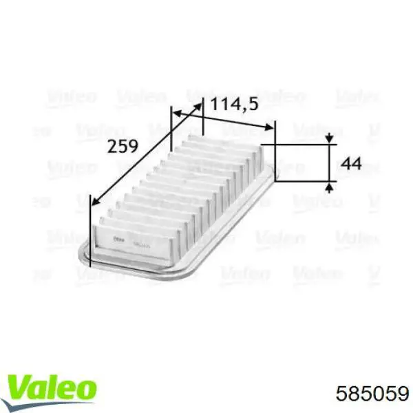 585059 VALEO воздушный фильтр