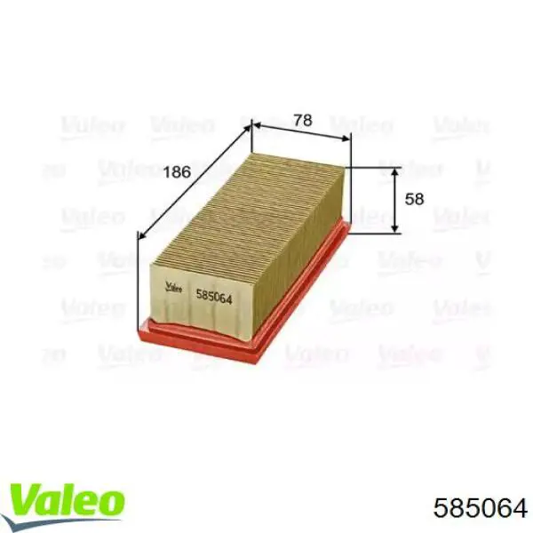 585064 VALEO воздушный фильтр