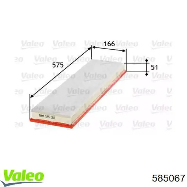 585067 VALEO воздушный фильтр