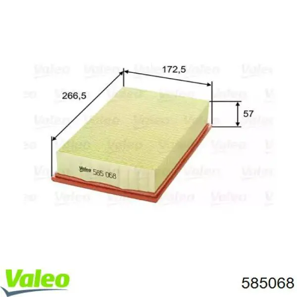 585068 VALEO воздушный фильтр