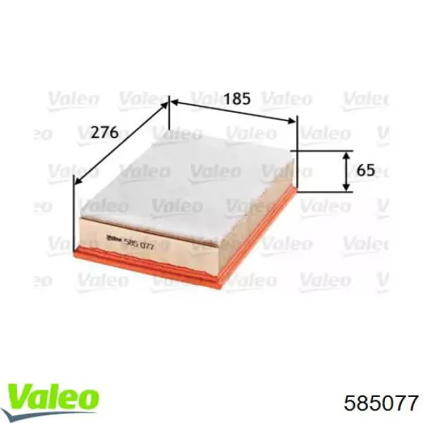 585077 VALEO воздушный фильтр