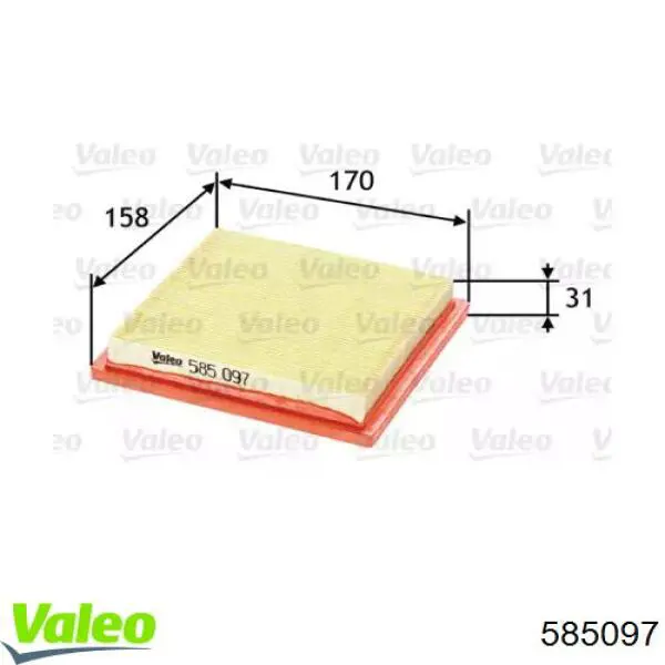 585097 VALEO воздушный фильтр