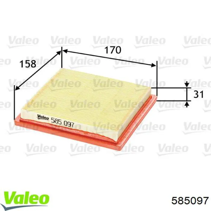 585097 VALEO Воздушный фильтр двигателя