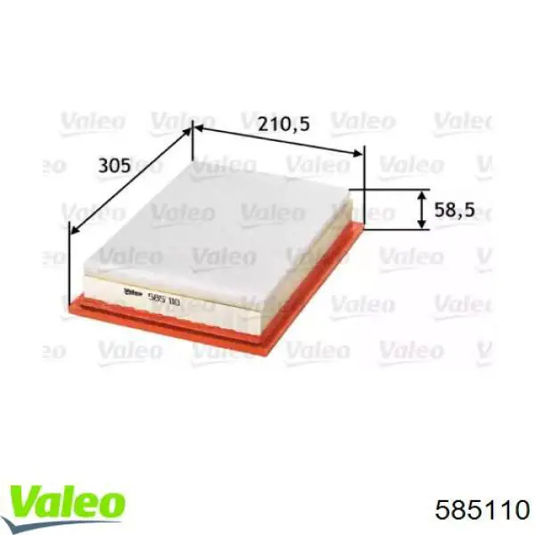 Воздушный фильтр 585110 VALEO