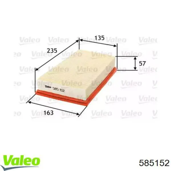 Купить 585152 VALEO Автомобильный фильтр воздуха
