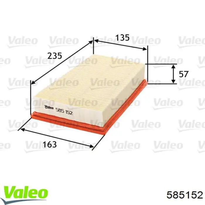 Воздушный фильтр 585152 VALEO