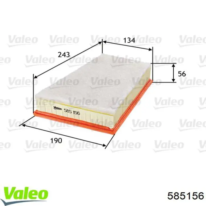 Воздушный фильтр 585156 VALEO