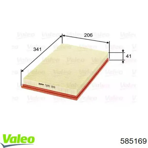 585169 VALEO воздушный фильтр