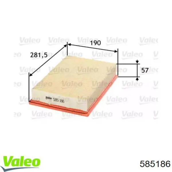 Купить 585186 VALEO Автомобильный фильтр воздуха