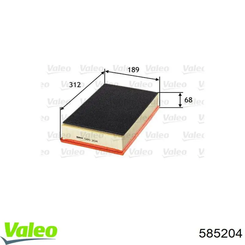 Элемент воздушного фильтра VALEO 585204 цена, от 10.81 USD