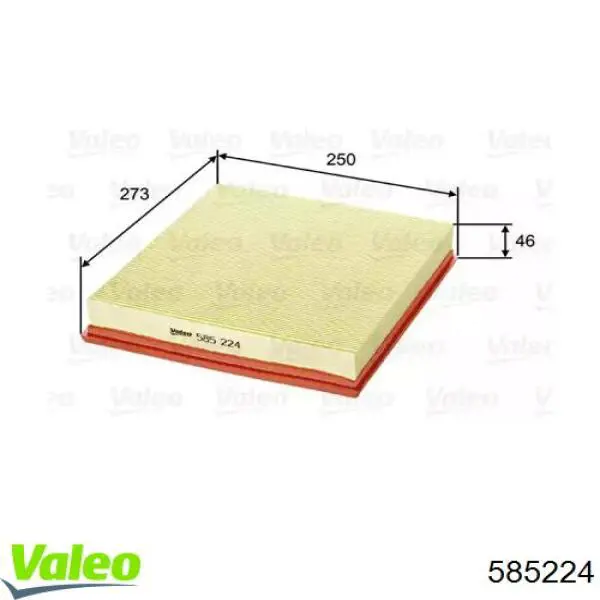 585224 VALEO Воздушный фильтр двигателя