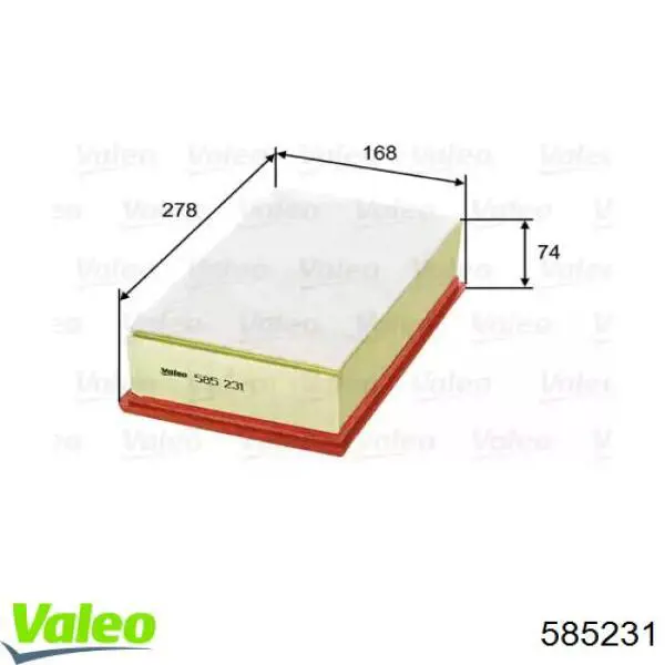 585231 VALEO Воздушный фильтр двигателя