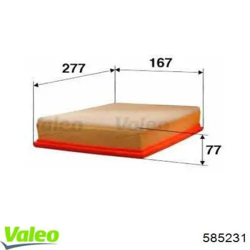 Элемент воздушного фильтра VALEO 585231 цена, от 10.93 USD