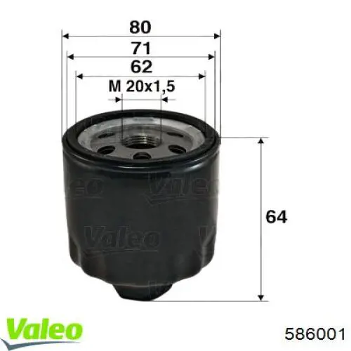 Купить 586001 VALEO Фильтр центробежный очистки масла