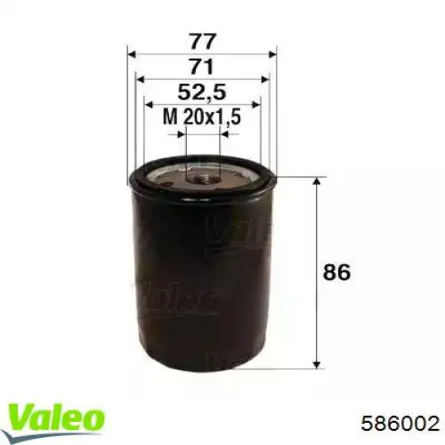 586002 VALEO PHC фильтр масляный