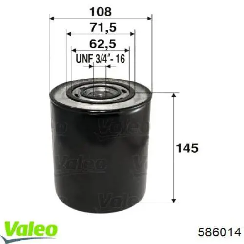 Filtro de aceite 586014 VALEO