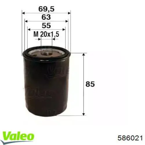 586021 VALEO масляный фильтр