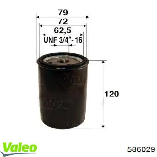 Filtro de aceite 586029 VALEO