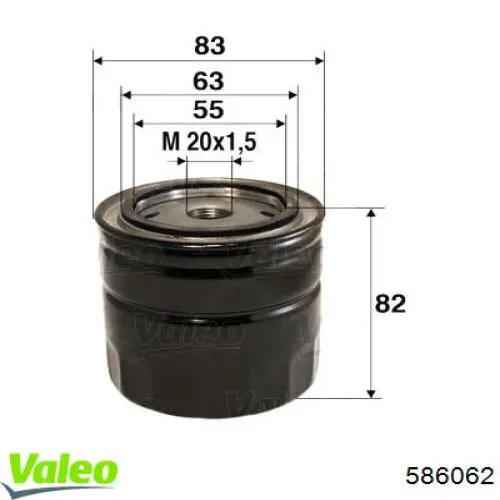 Filtro de aceite 586062 VALEO