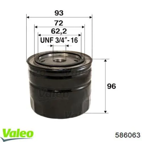 Filtro de aceite 586063 VALEO