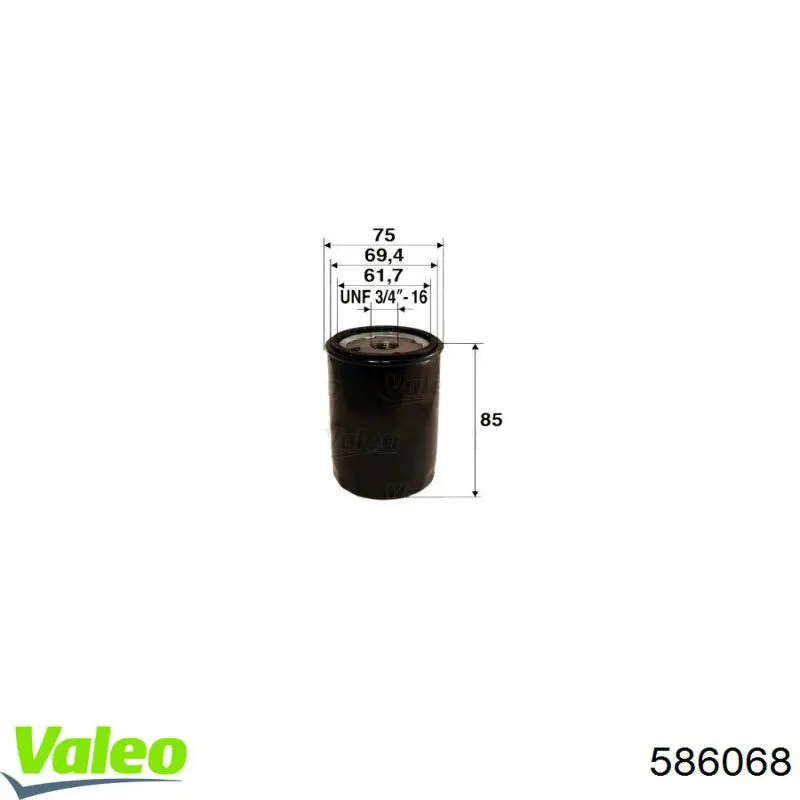 Filtro de aceite 586068 VALEO