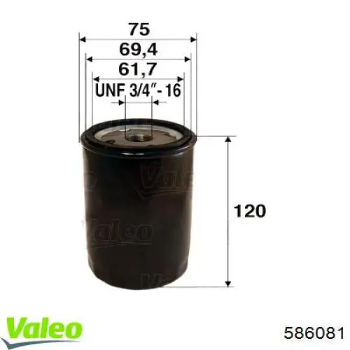 Filtro de aceite 586081 VALEO
