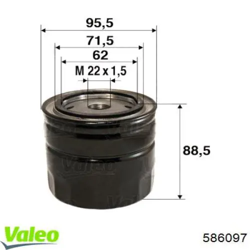 Filtro de aceite 586097 VALEO