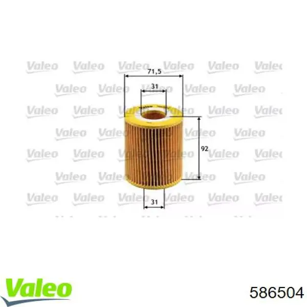 Filtro de aceite 586504 VALEO