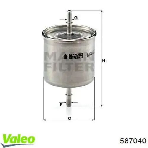 Топливный фильтр 587040 VALEO
