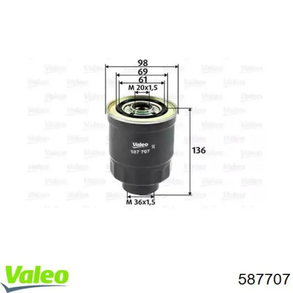 Filtro combustible 587707 VALEO
