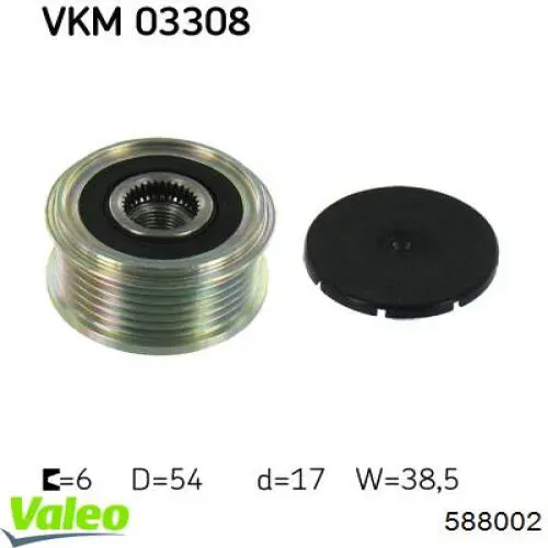 Купить 588002 VALEO Шкив ремня генератора
