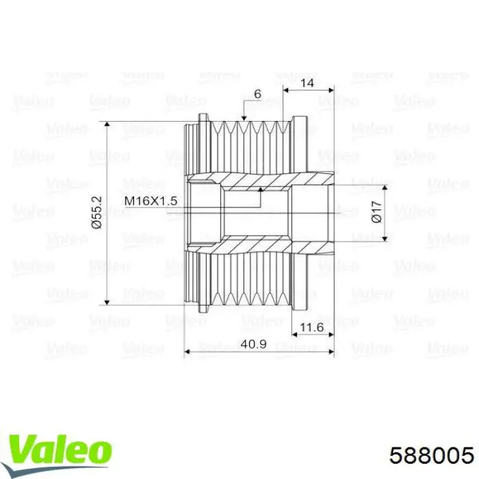Инерционный шкив VALEO 588005 цена, от 31.30 USD