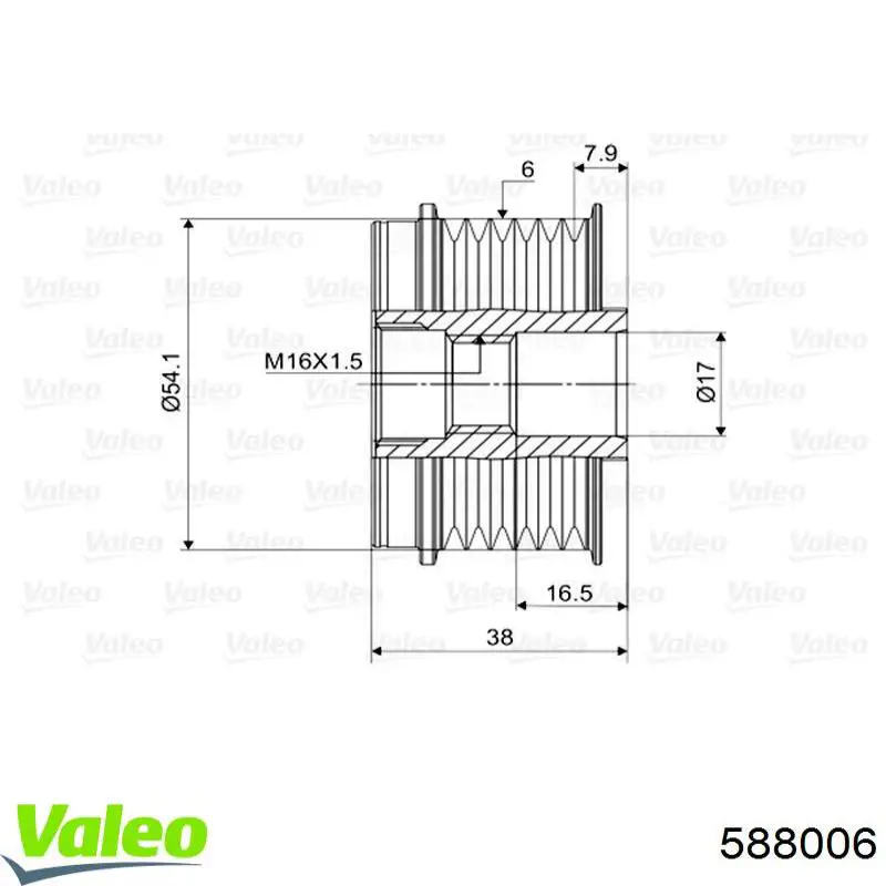 Шкив генератора 588006 VALEO