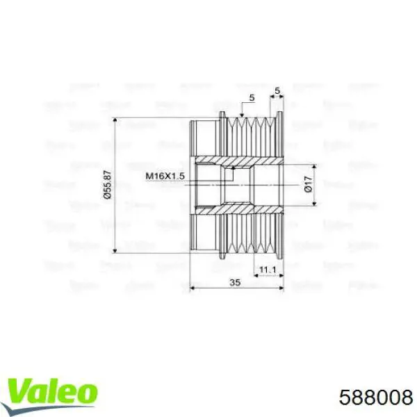 Шкив генератора 588008 VALEO