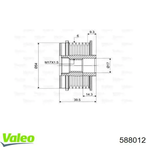 Шкив генератора 588012 VALEO
