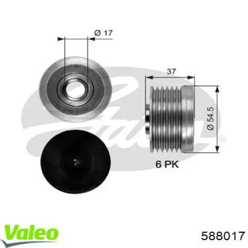 Инерционный шкив VALEO 588017 цена, от 28.86 USD