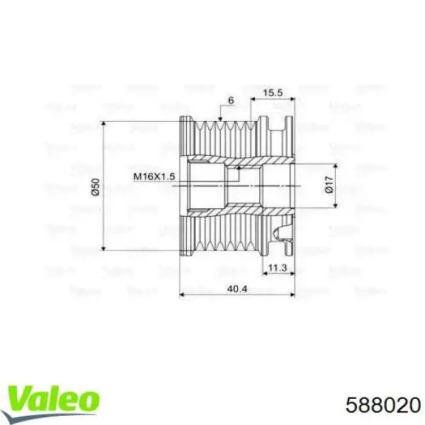 Купить 588020 VALEO Шкив ремня генератора