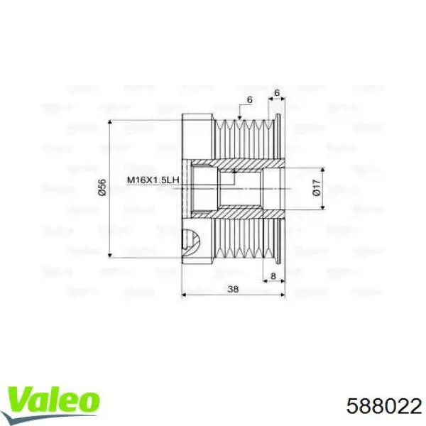 588022 VALEO Обгонная муфта генератора