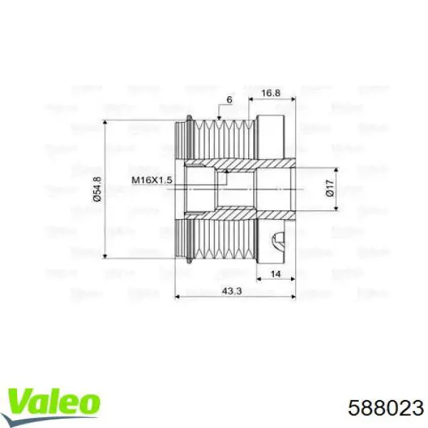 588023 VALEO Обгонная муфта генератора