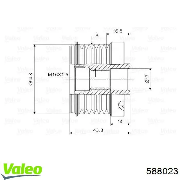 Шкив генератора 588023 VALEO