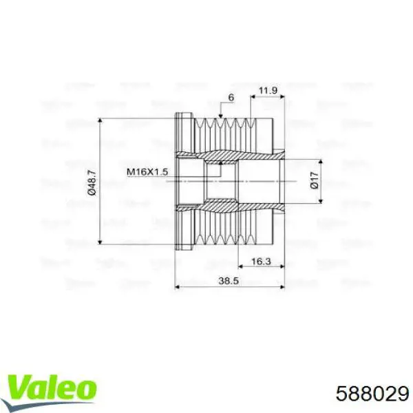 Муфта генератора VALEO 588029