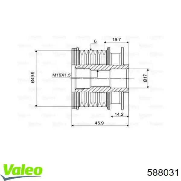 Инерционный шкив VALEO 588031 цена, от 30.23 USD