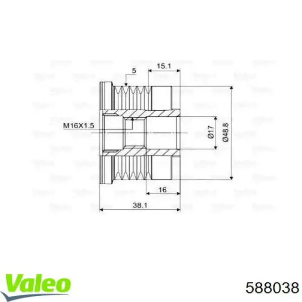 Инерционный шкив VALEO 588038 цена, от 28.70 USD