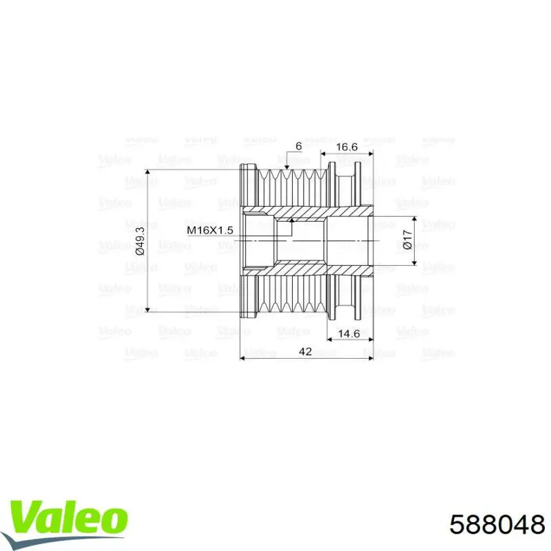 Купить 588048 VALEO Шкив ремня генератора
