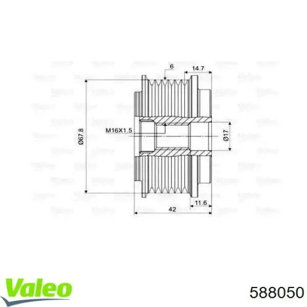 Шкив генератора 588050 VALEO