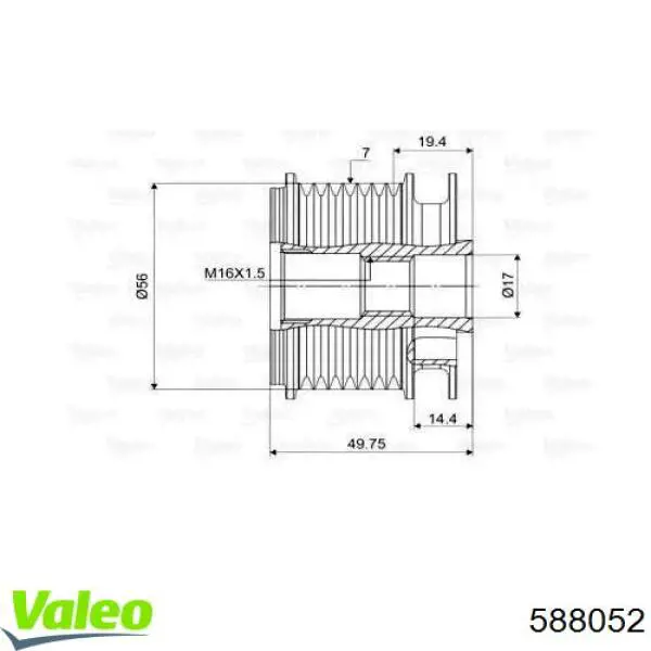 Инерционный шкив VALEO 588052 цена, от 28.80 USD