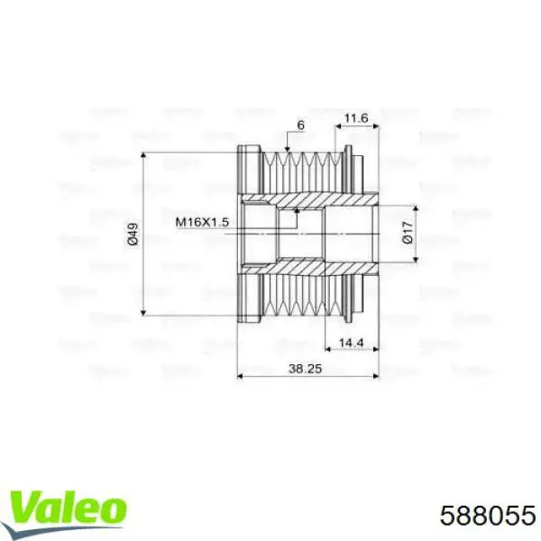 Купить 588055 VALEO Шкив ремня генератора