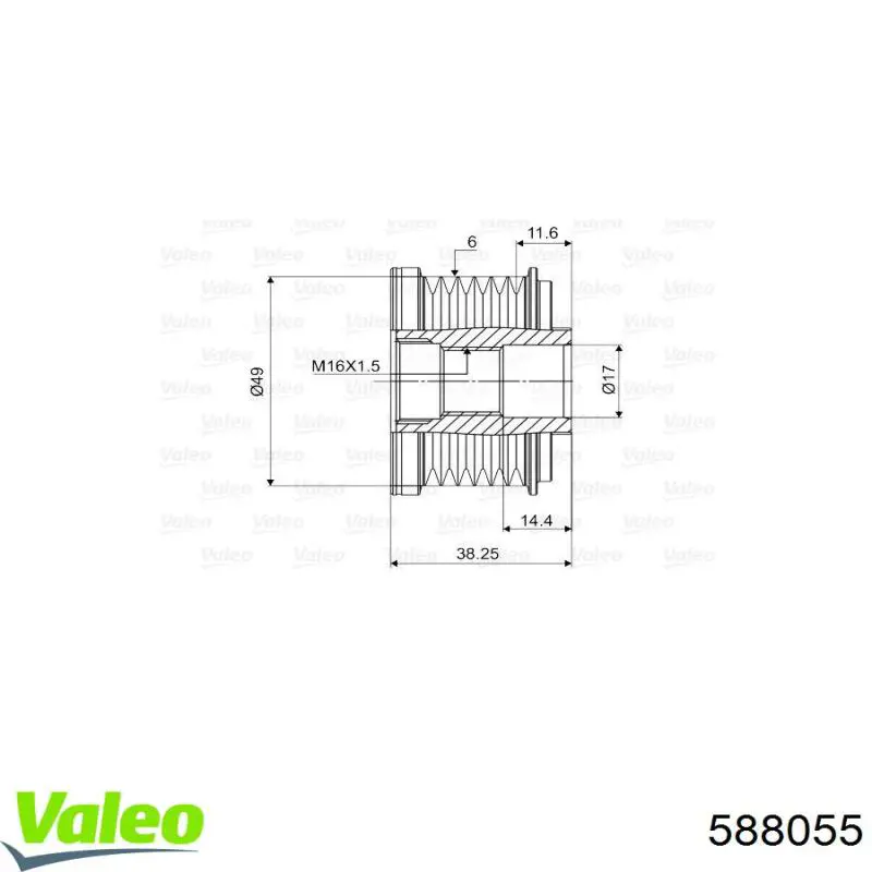 Инерционный шкив VALEO 588055 цена, от 27.08 USD