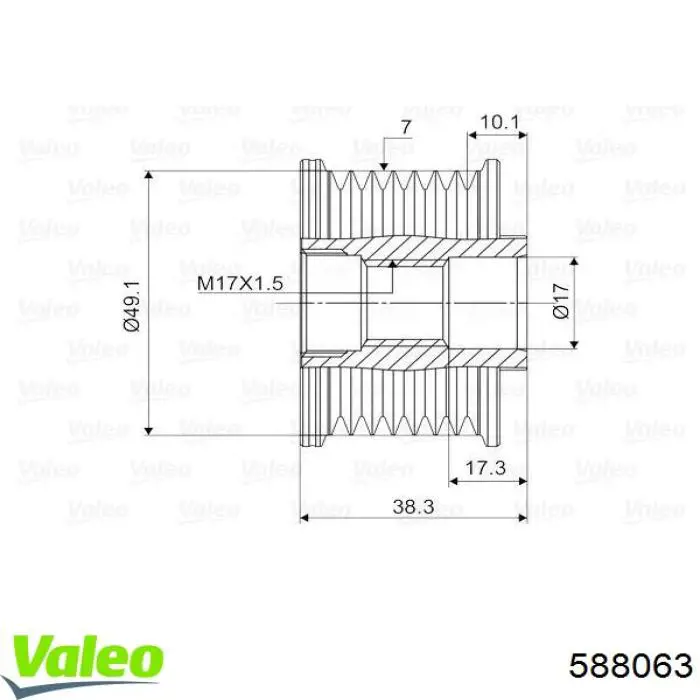 Инерционный шкив VALEO 588063 цена, от 32.21 USD