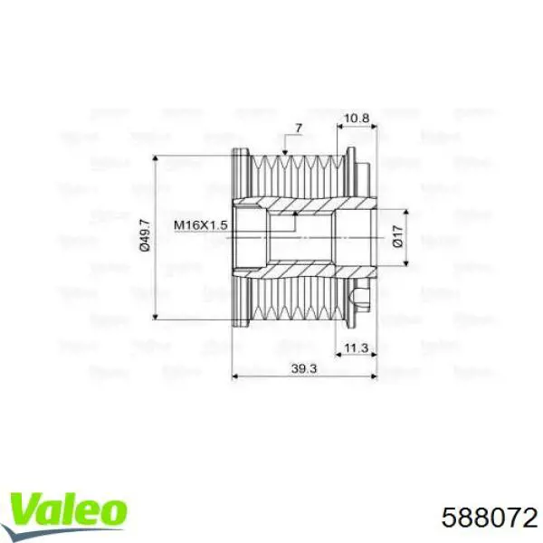 Шкив генератора 588072 VALEO